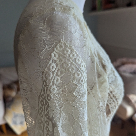 Grace Loves Lace Inca Lace Silk Wedding Dress Size Small Ivory/Nude and Tan - Picture 3 of 16